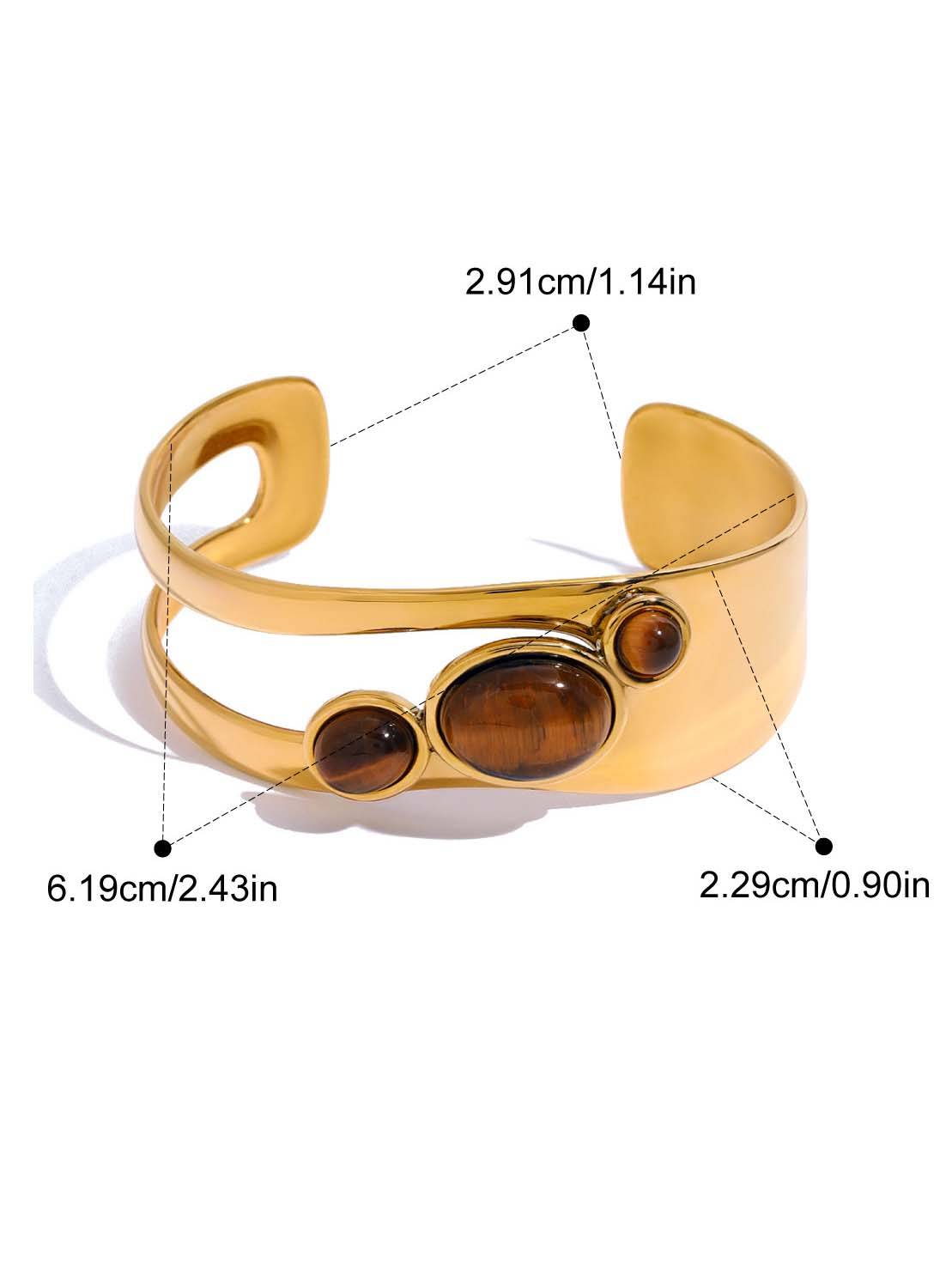 Minimale Inlaid Natural Stone Bracelet