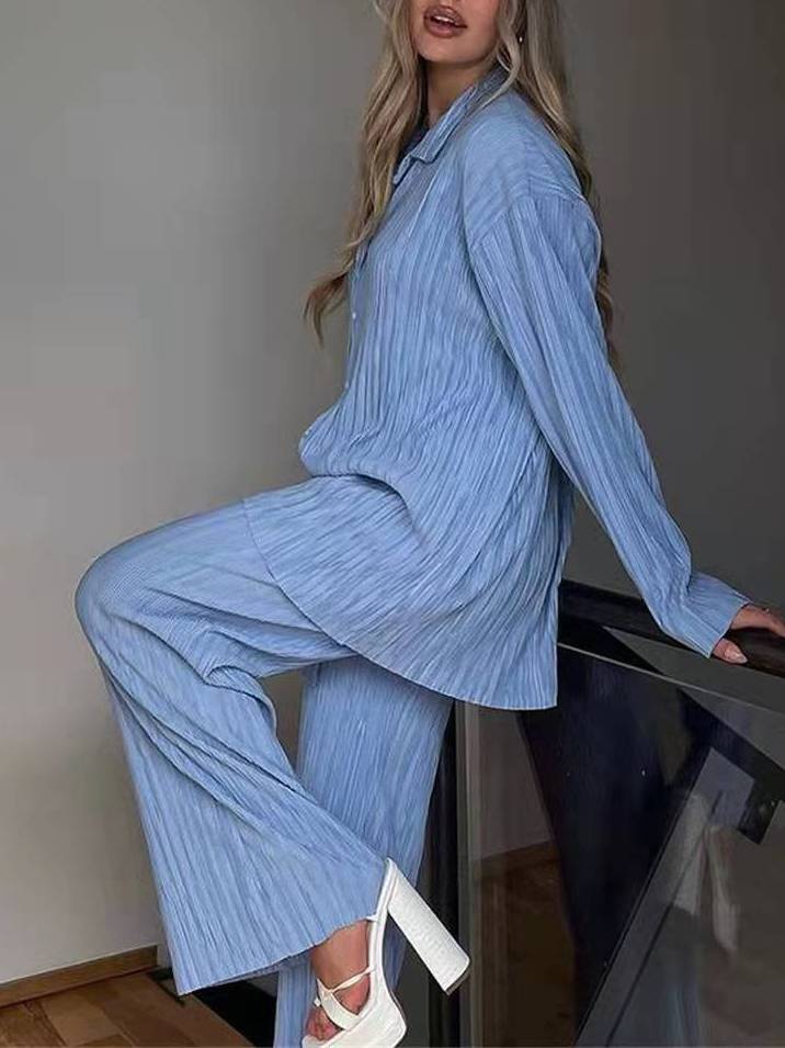 Textured Loose Casual Suit
