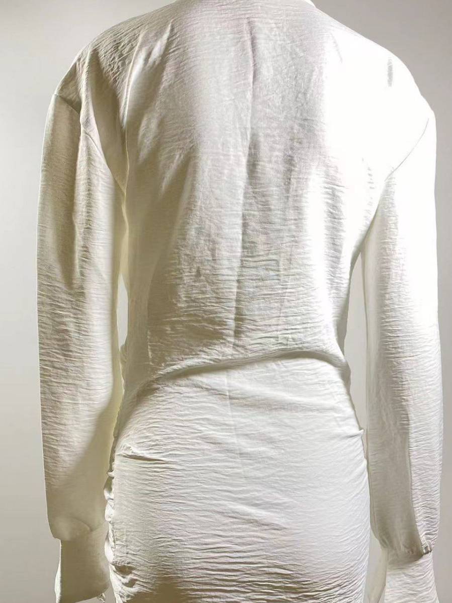 Deep V Hip-hugging Shirt Dress