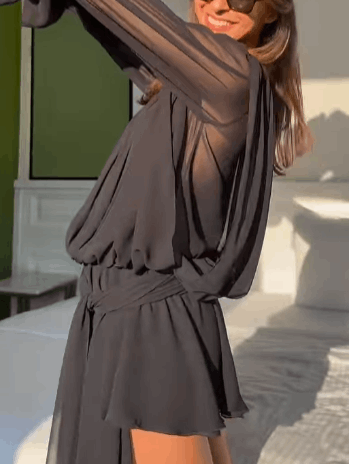 Multi-Layer Ruffled Hem Mini Dress