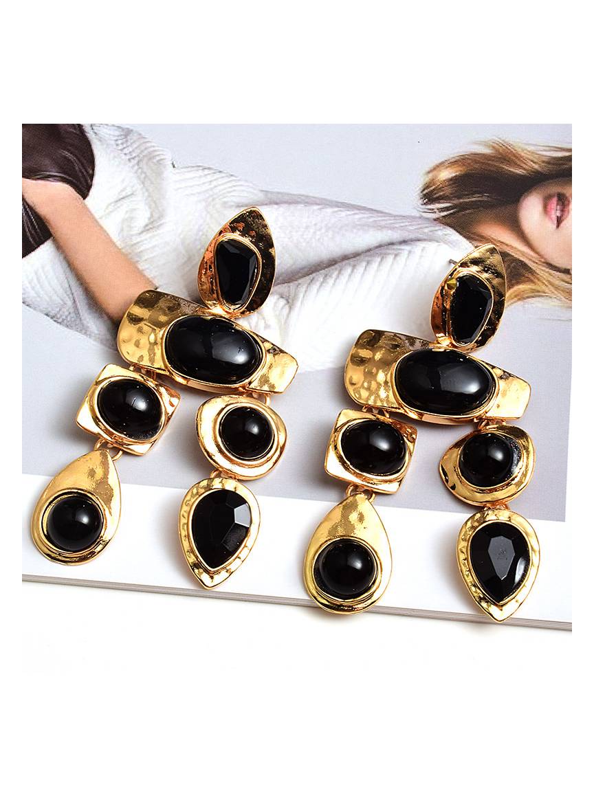 Water Drop Colored Rhinestone Earrings