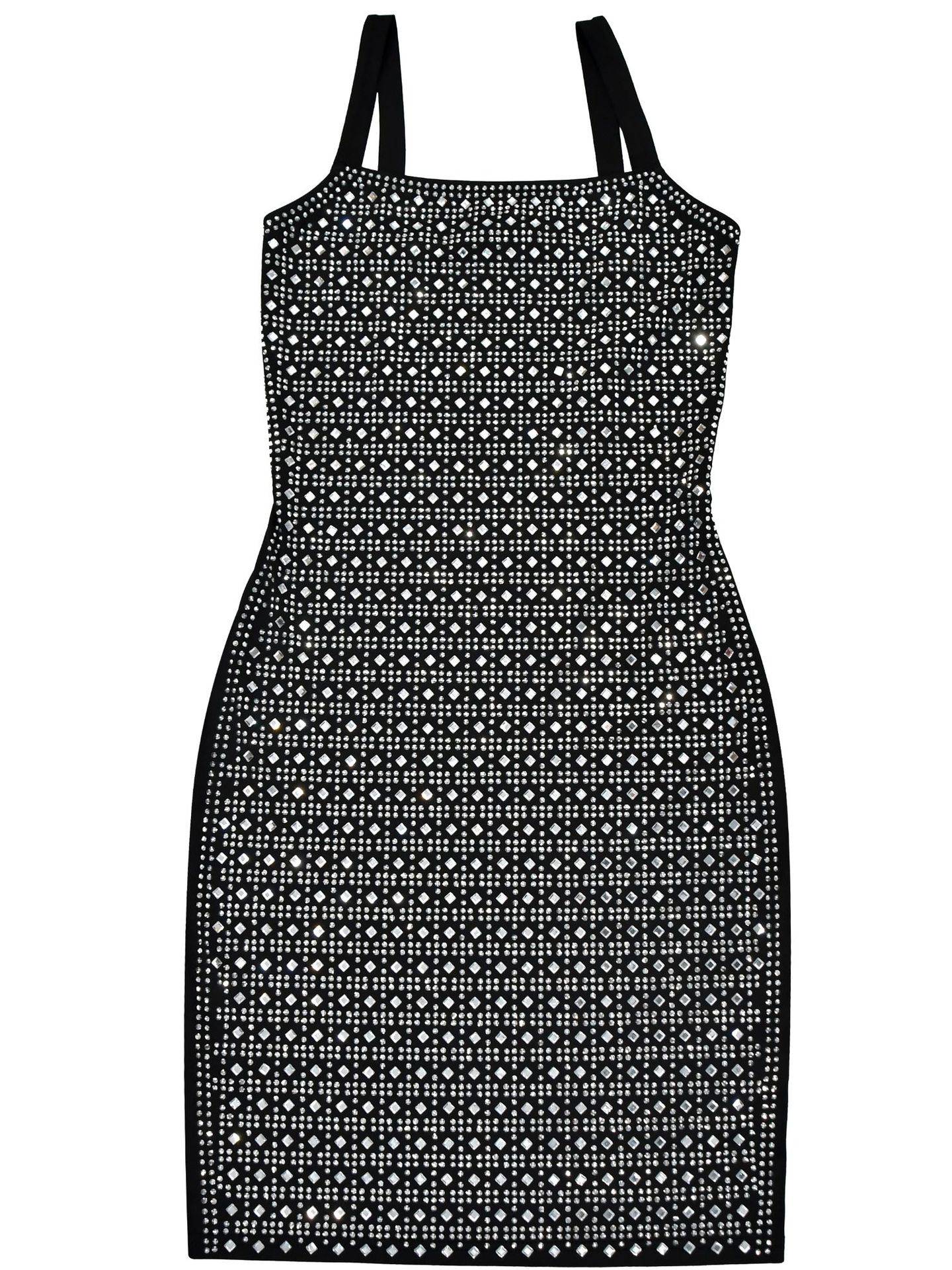 Rhinestone Slim Sling Mini Dress