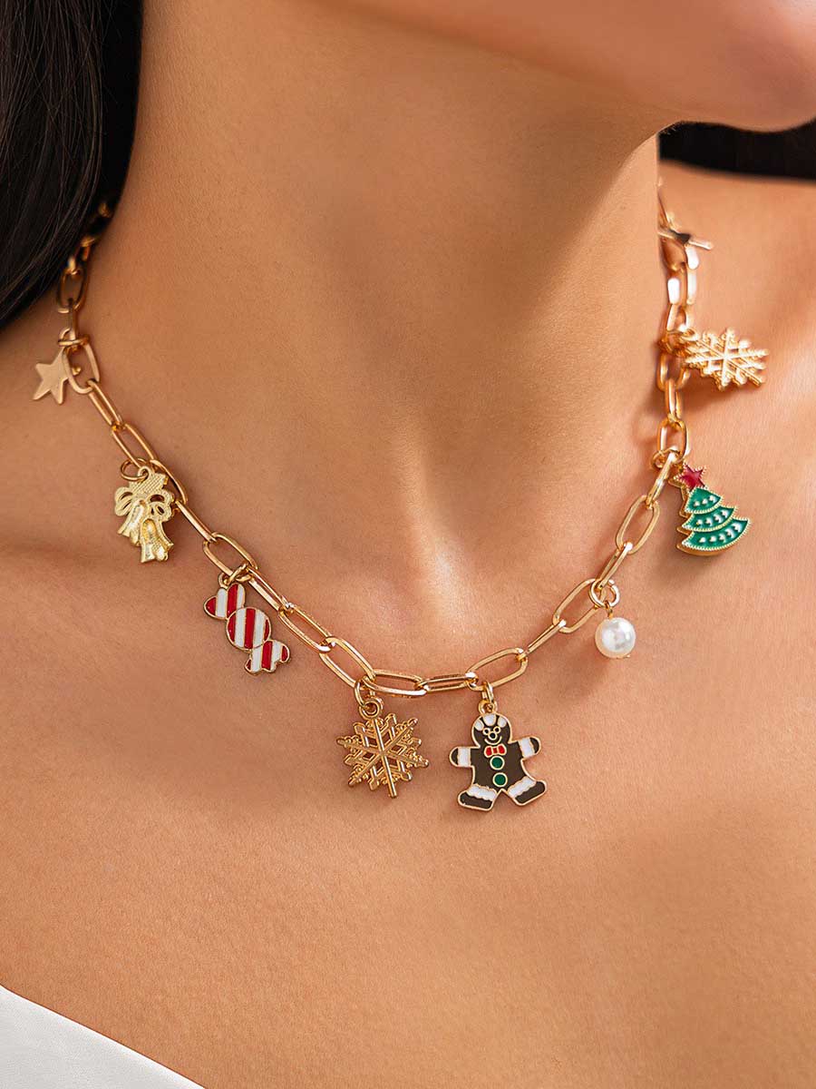 Christmas Snowman Candy Pendant Necklace