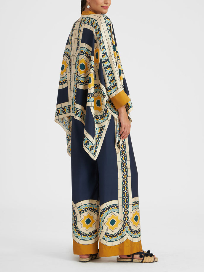 Unique Retro Floral Print Loose Wide-leg Pants