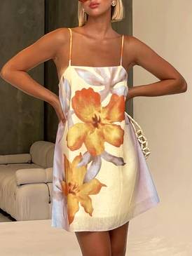 Sling Printed Mini Dress