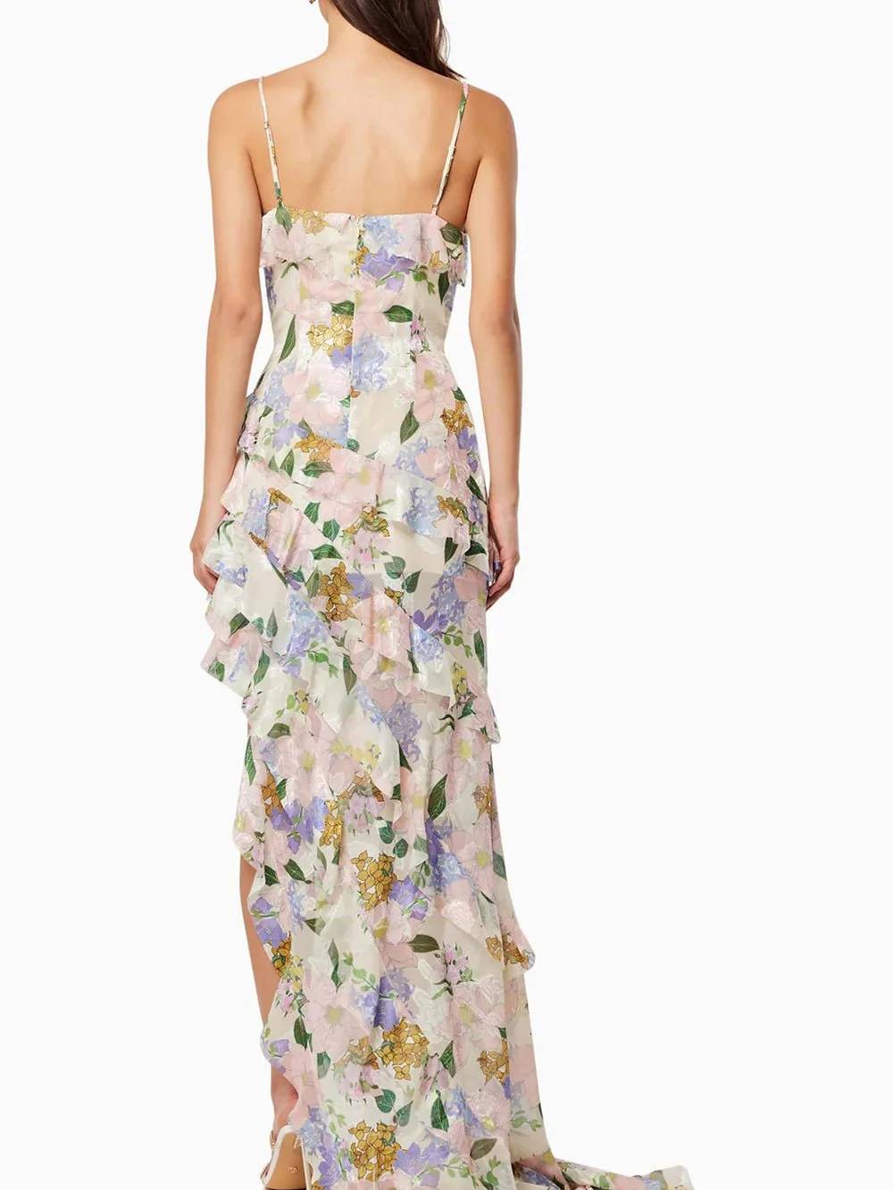 Suspender Printed Ruffle Dress