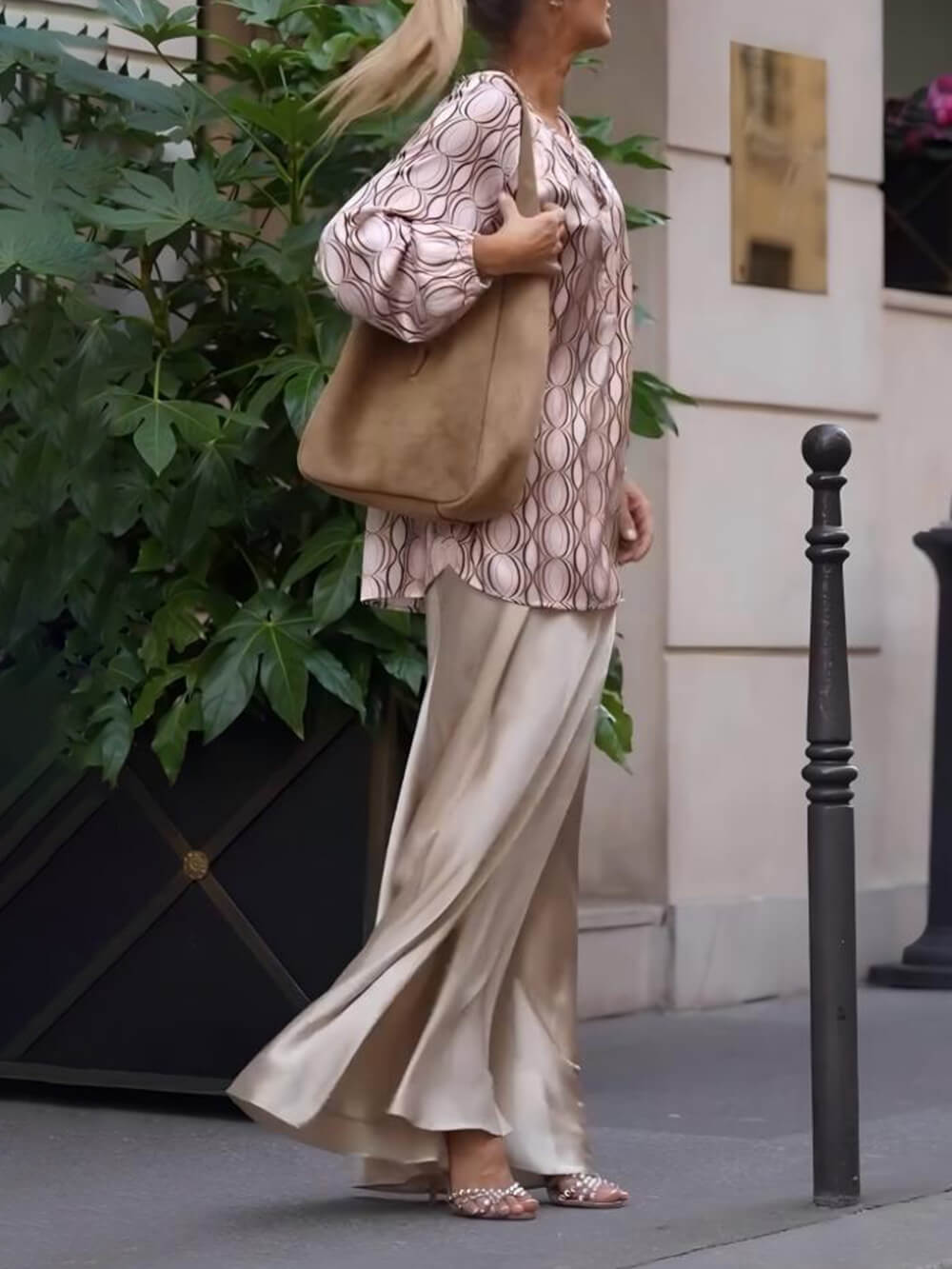 Retro Satin A-Line Maxi Skirt