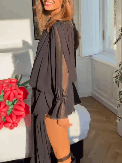 Multi-Layer Ruffled Hem Mini Dress