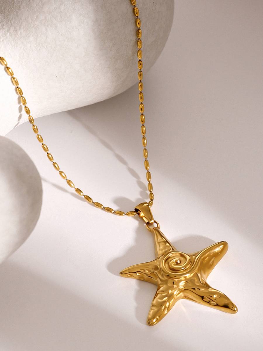 Starfish Earrings Necklace Ring Suit