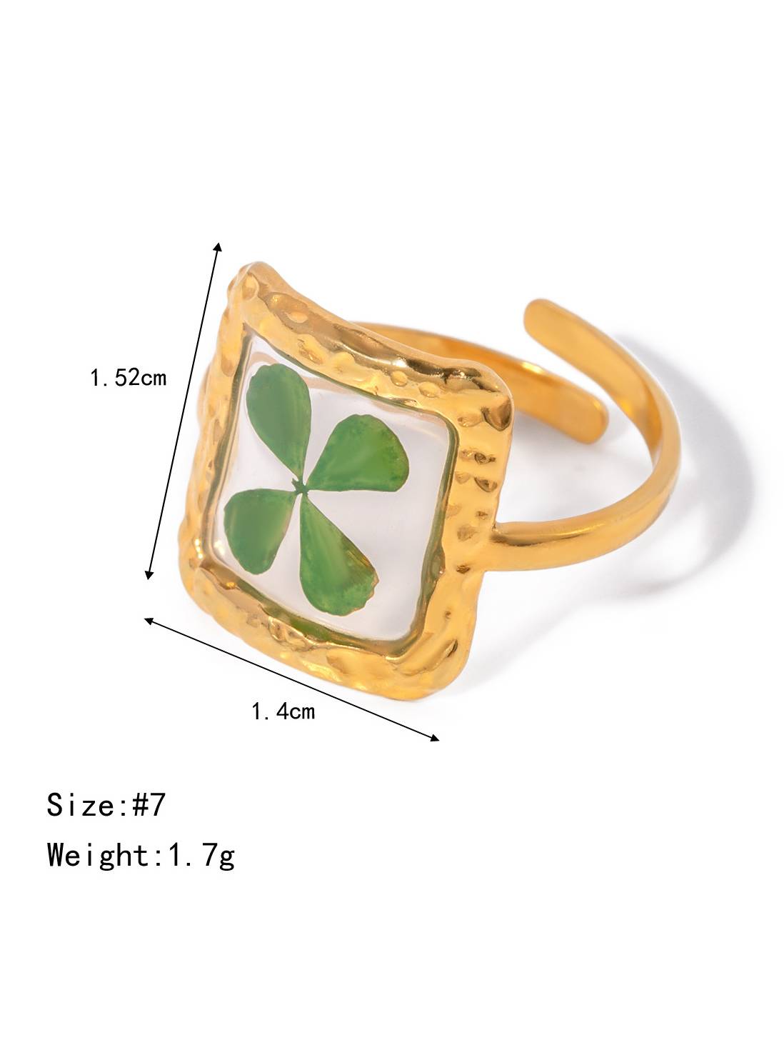 Sunflower Four-leaf Clover Eternal Flower Ring