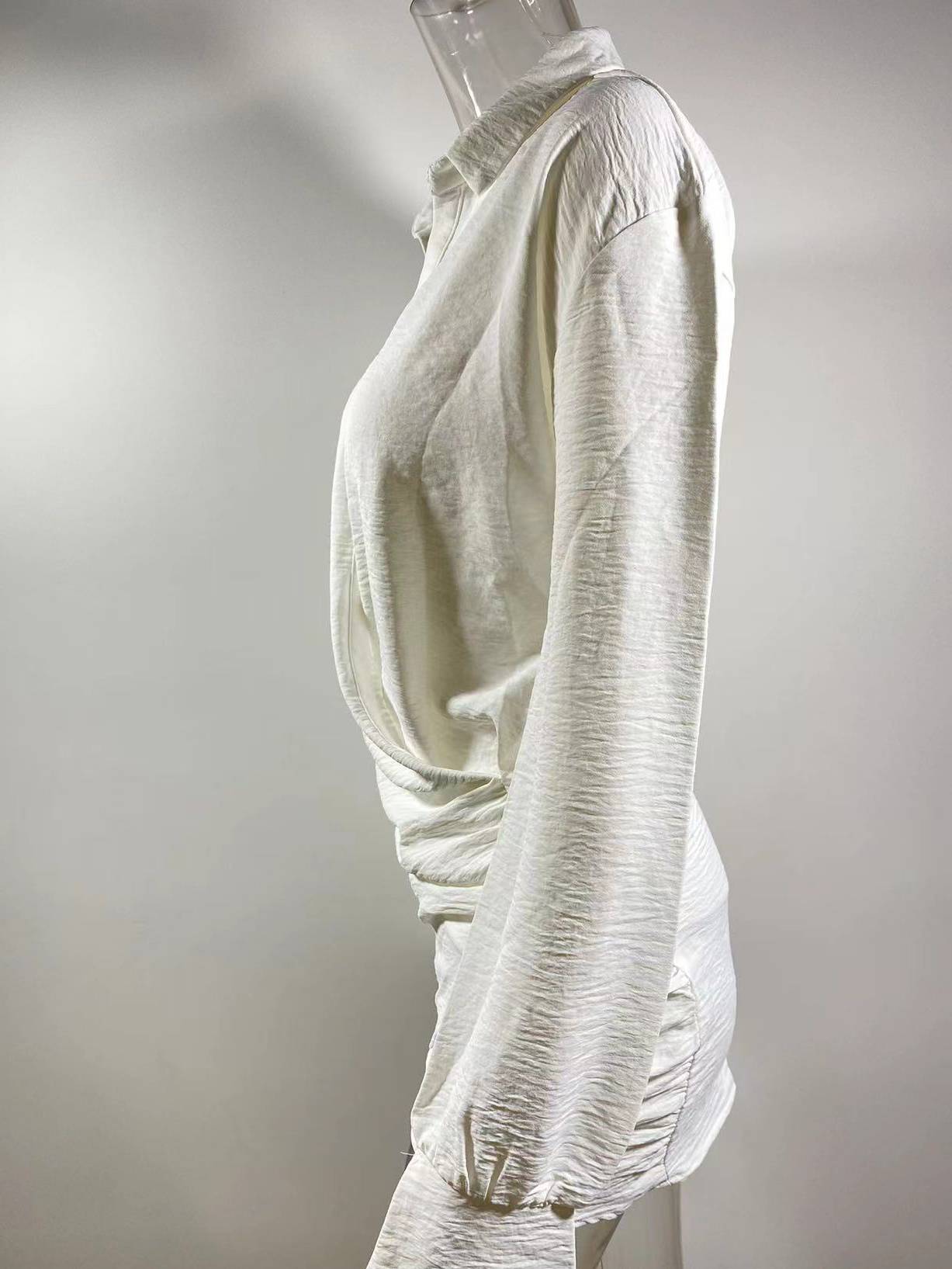 Deep V Hip-hugging Shirt Dress