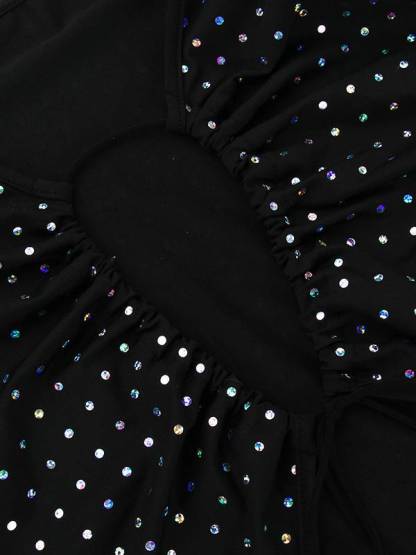 Shimmering Hollow Long Sleeve Dress