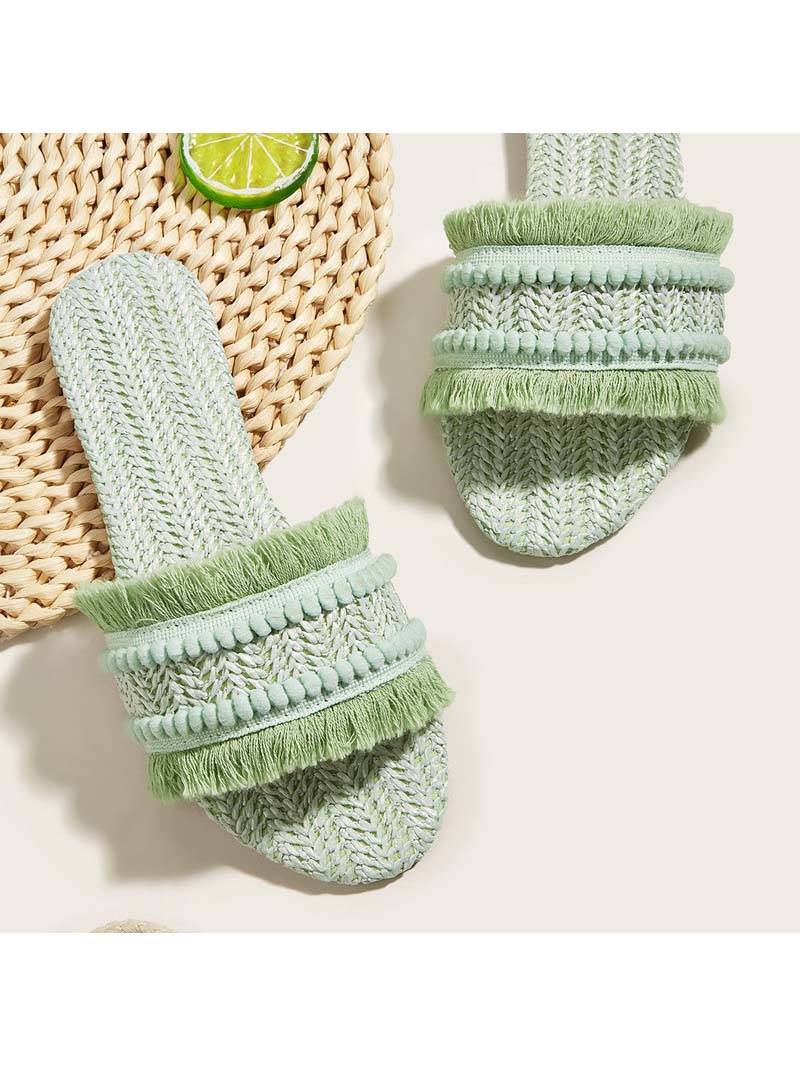 Vacation Style Straw Sandals