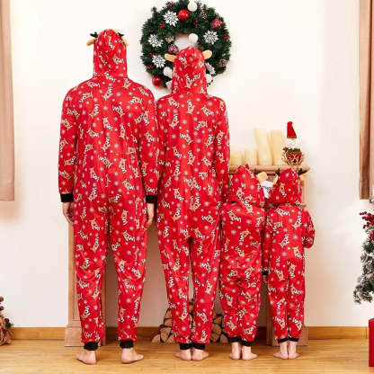Multicolor Holiday Hooded Family Matching Onesies Pajamas