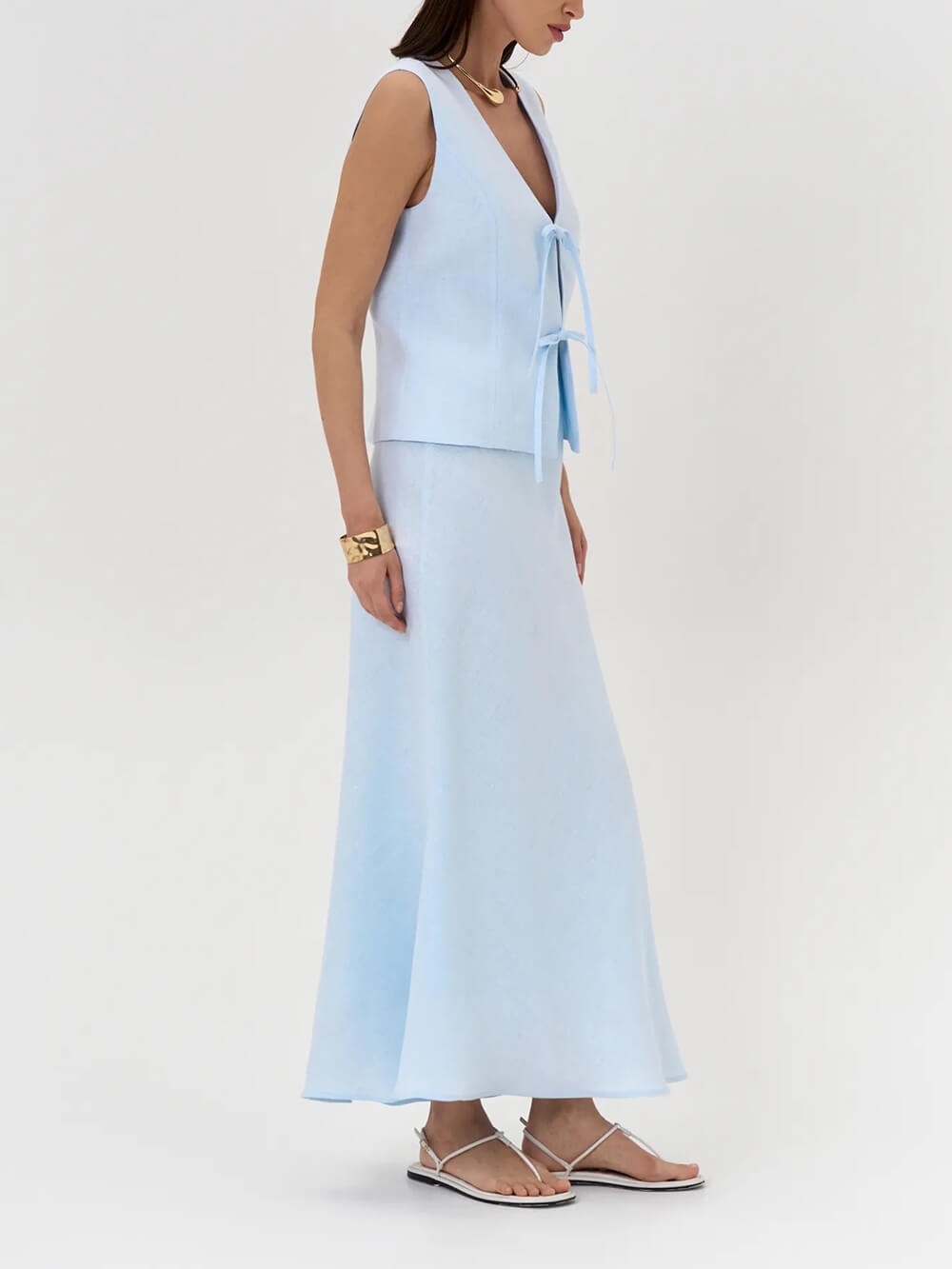 Classic Casual Tie-Front Sleeveless Tank Top