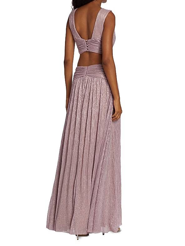V-Neck Hollow Slit Maxi Dress