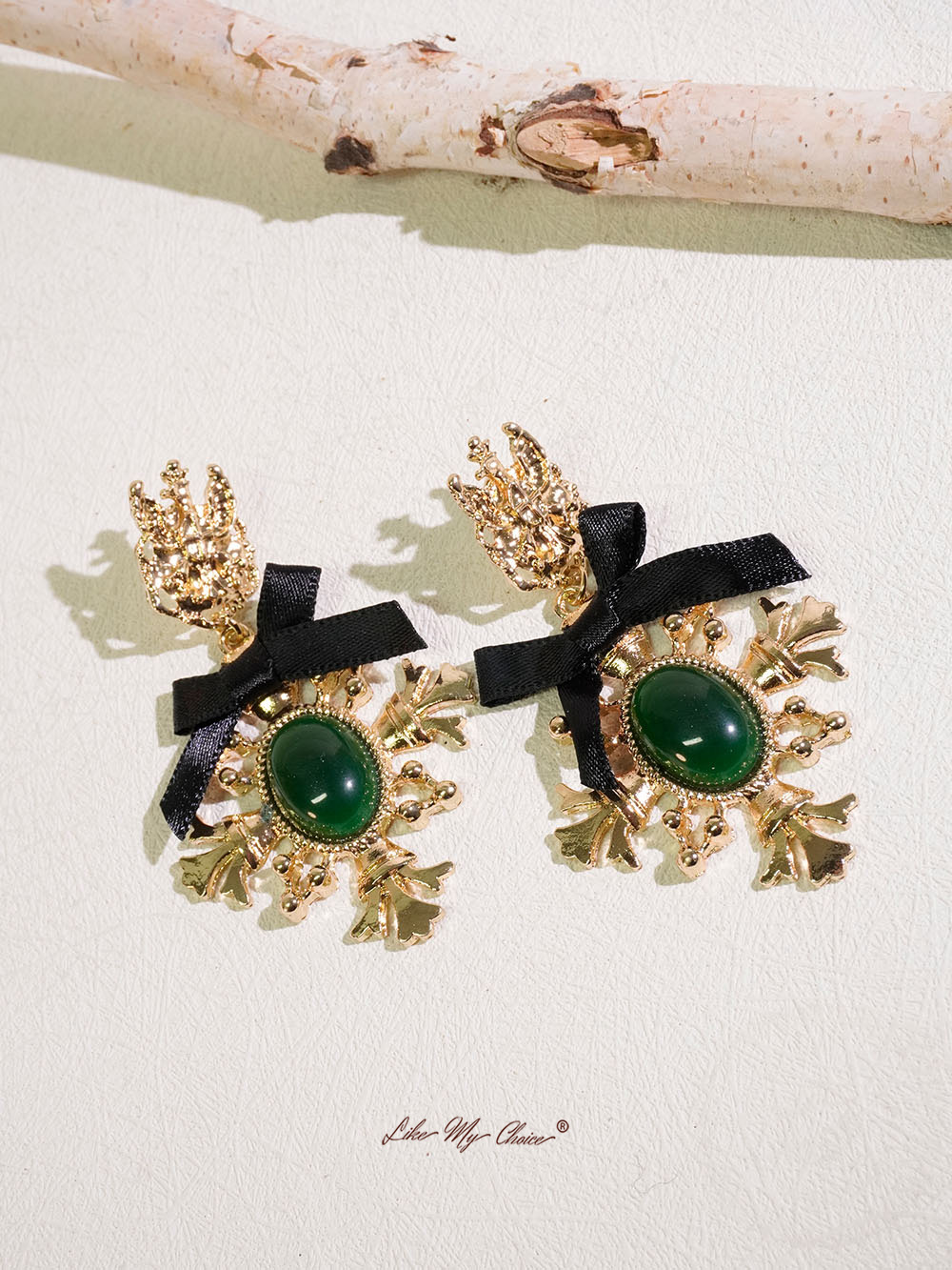 Vintage Baroque Bow Cross Earrings