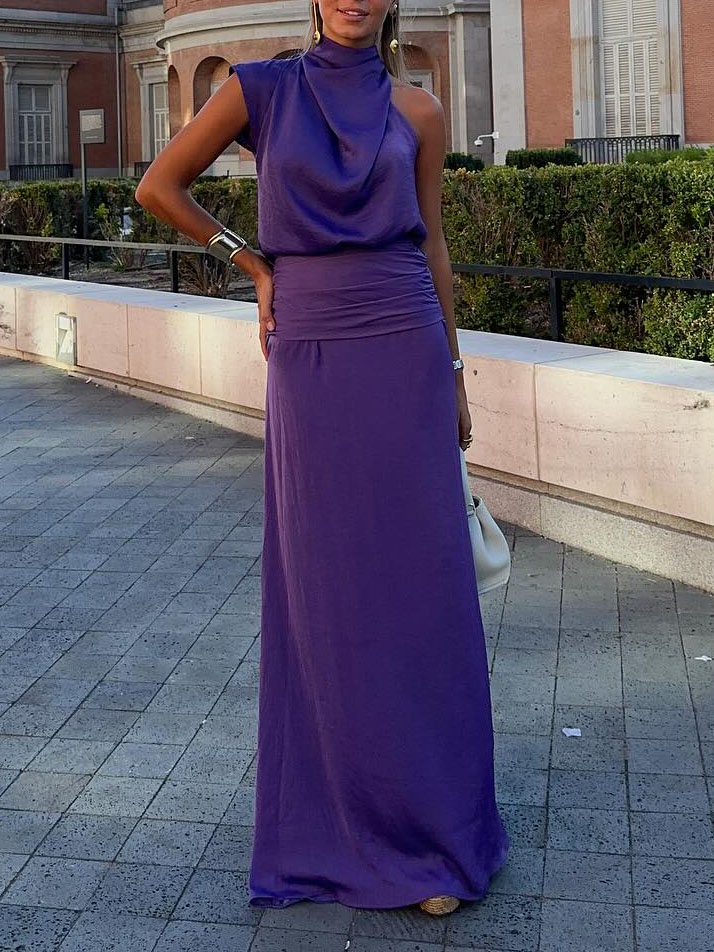 Unique Elegant Irregular Neckline Tank Top