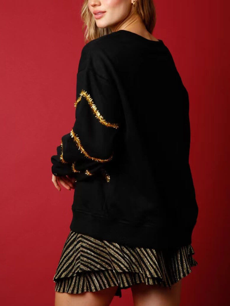 Christmas Tree Pattern Sequined Long Sleeve Sweatshirt