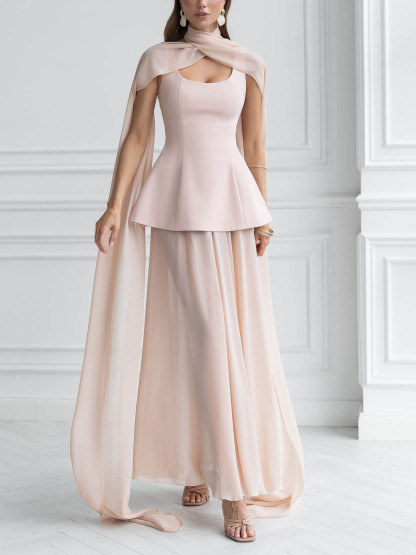 Elegant Sheer Flowing Maxi Skirt