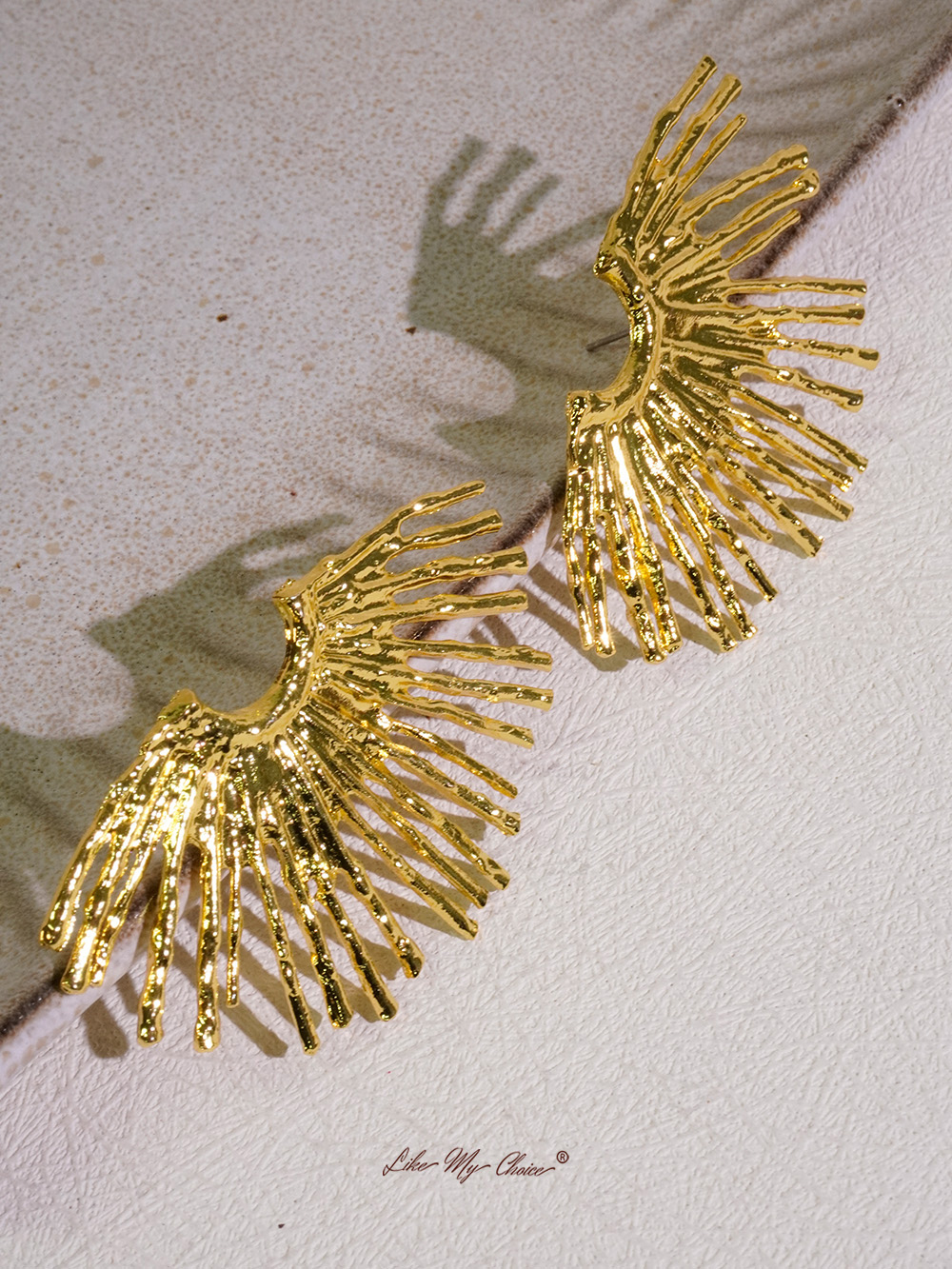 Fashion Street Exaggerated Ray Fan-Shaped Earrings