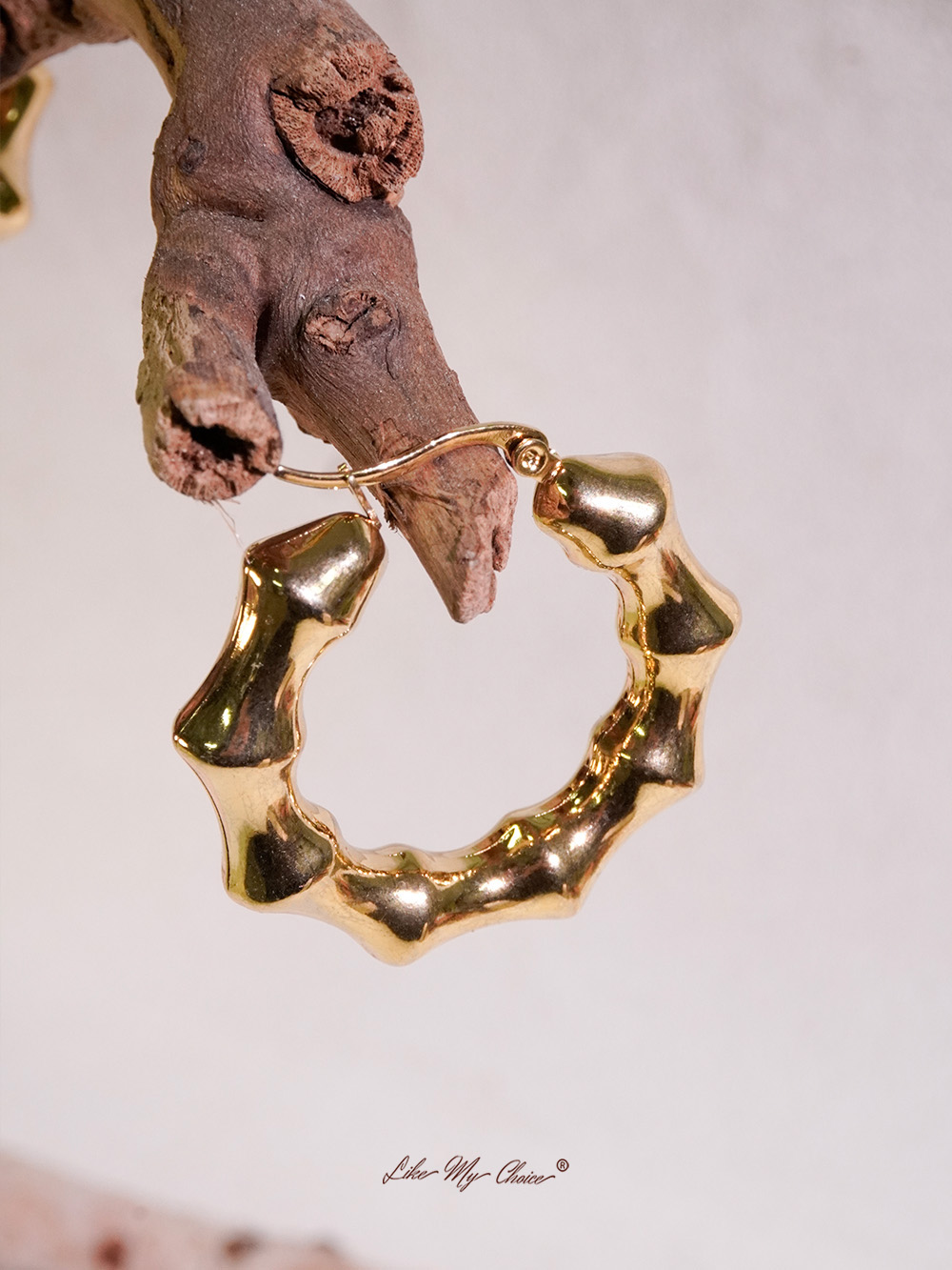 Large Hoop Bamboo Earrings