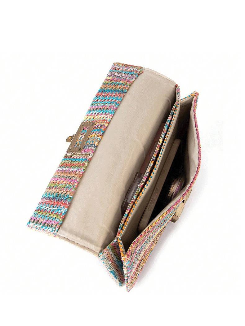 Straw Minimalist Clutch Chain Bag