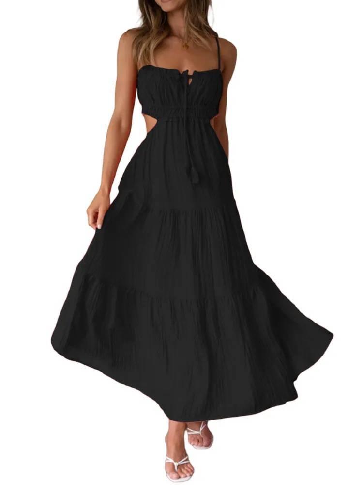 Sling Hollow Backless Large Pendulum Dress