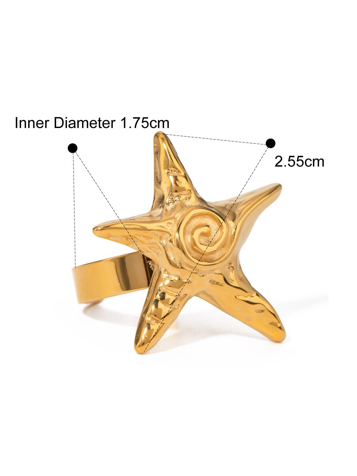 Starfish Earrings Necklace Ring Suit