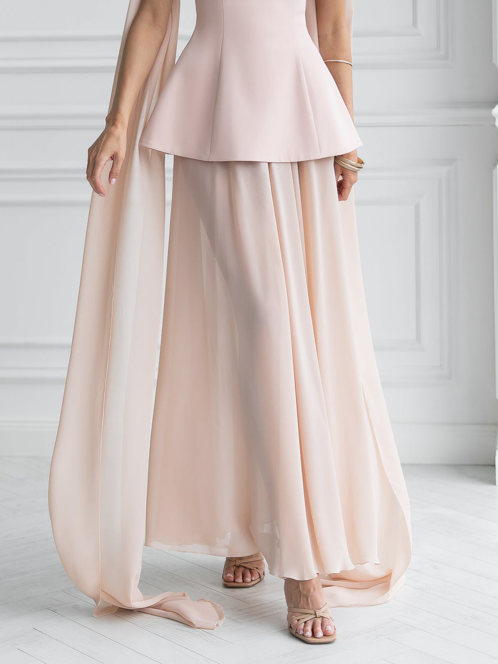 Elegant Sheer Flowing Maxi Skirt