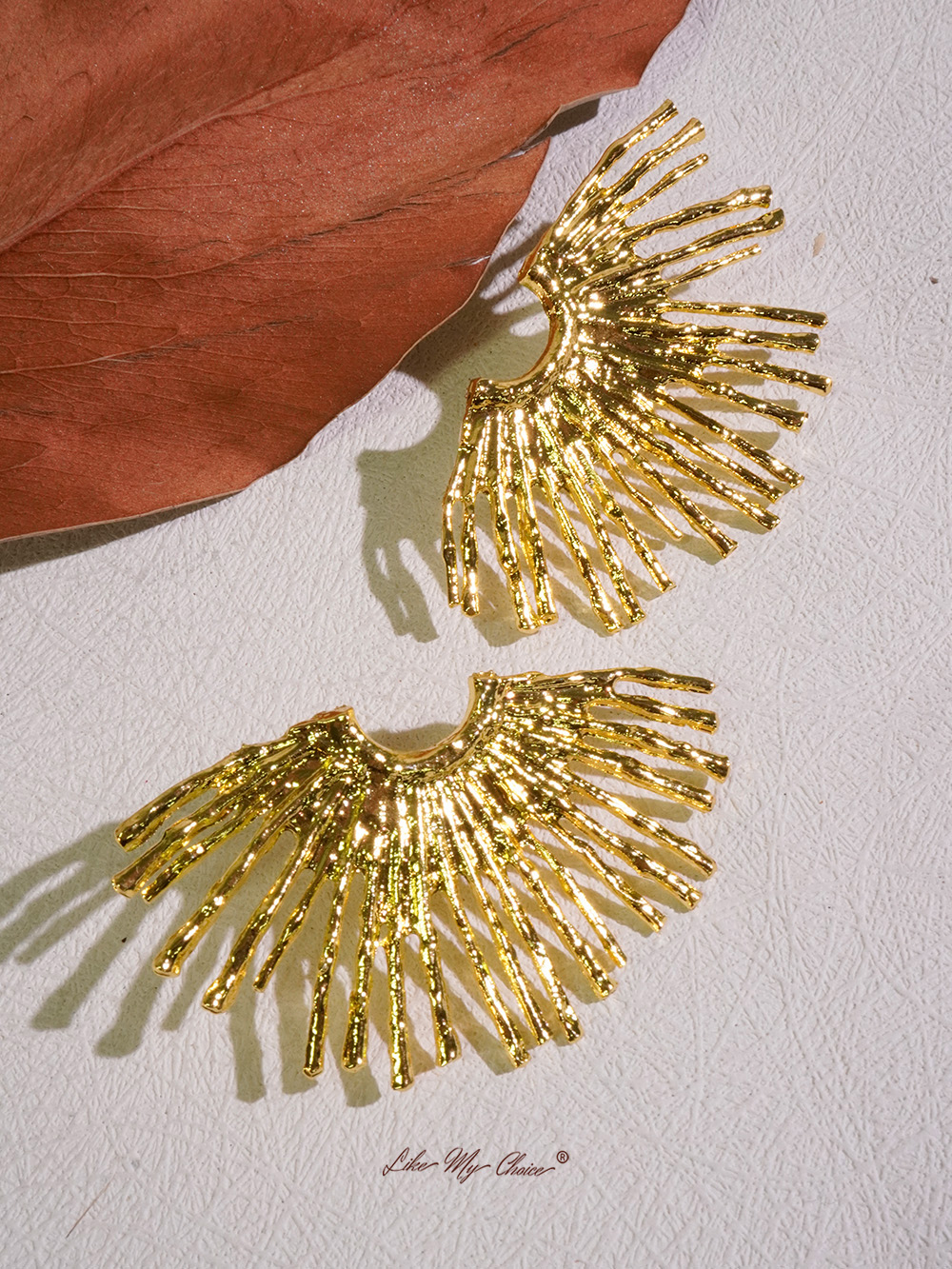 Fashion Street Exaggerated Ray Fan-Shaped Earrings