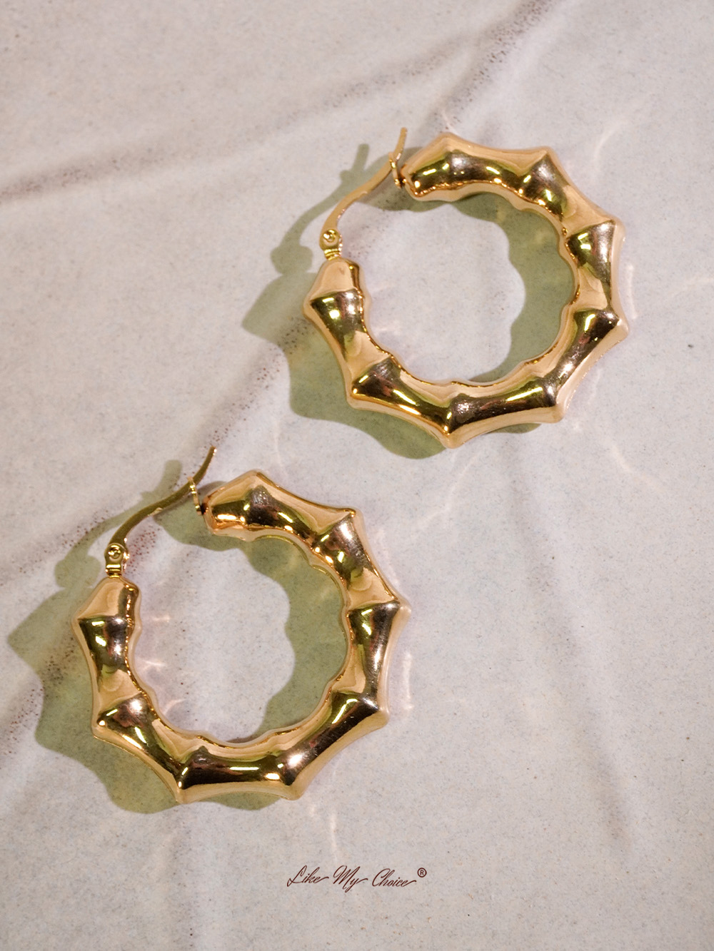 Large Hoop Bamboo Earrings