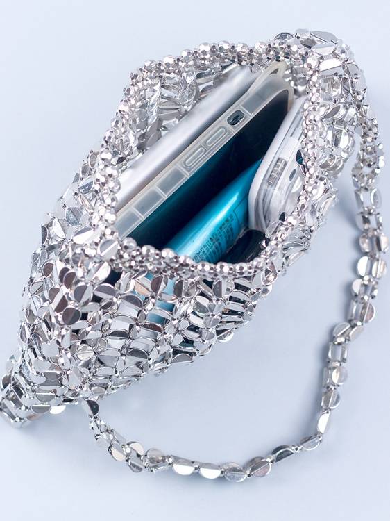 Hollow-out Woven Handbag Underarm Bag