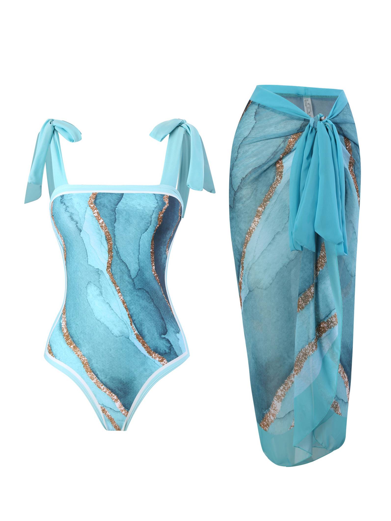 One Piece Swimsuit Chiffon Skirt Two-piece set