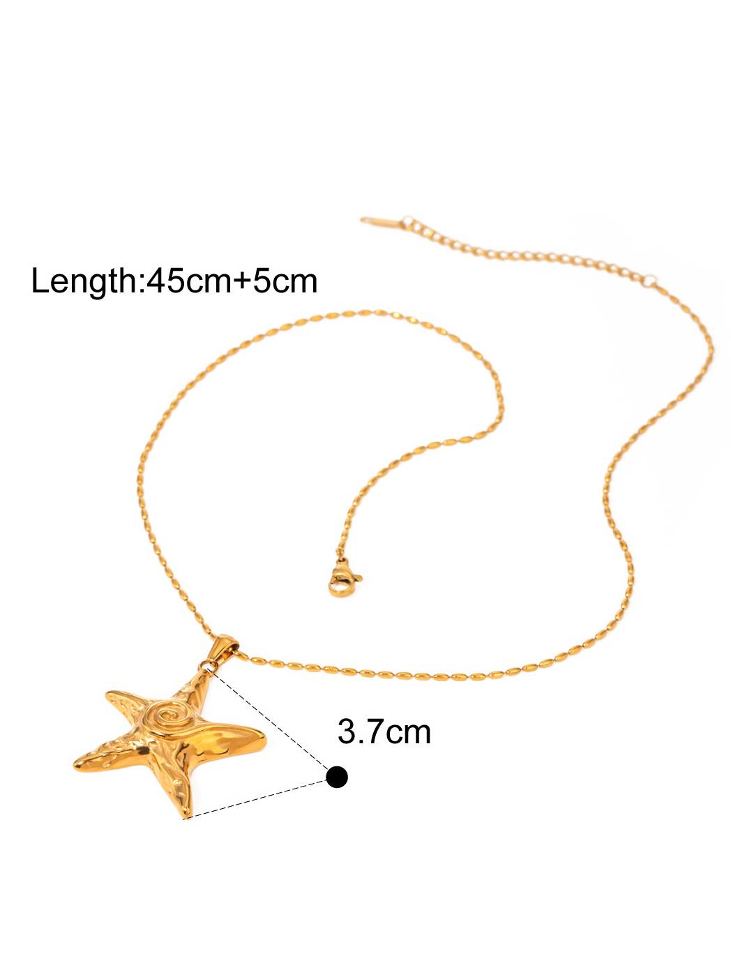 Starfish Earrings Necklace Ring Suit