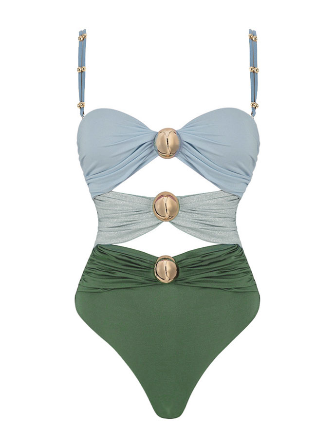 Hollow Stitching Three-color Sexy One-piece Swimsuit