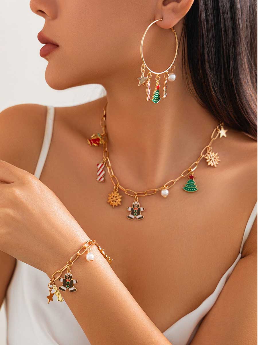 Christmas Snowman Candy Pendant Necklace