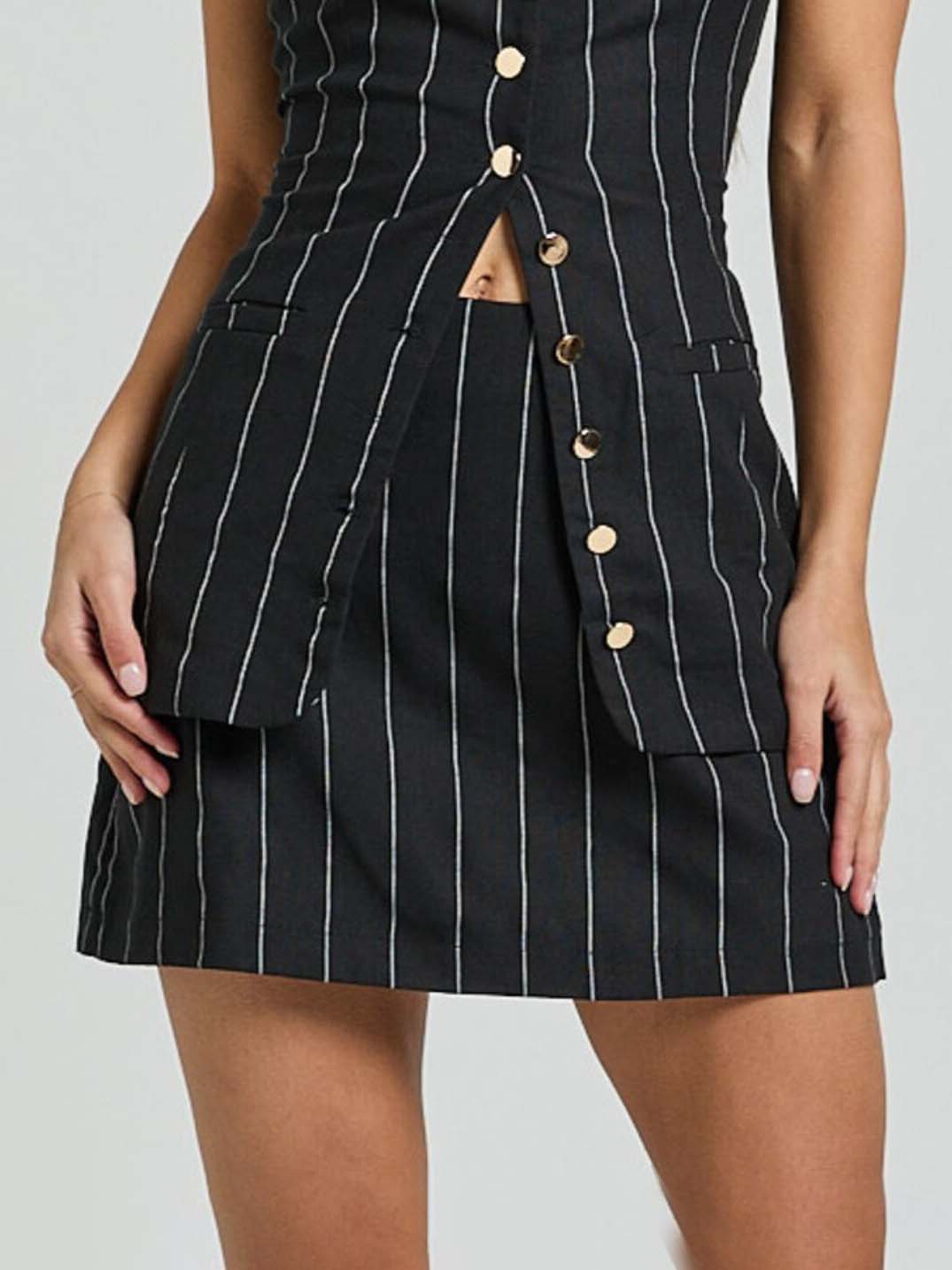 Versatile Striped Mini Skirt