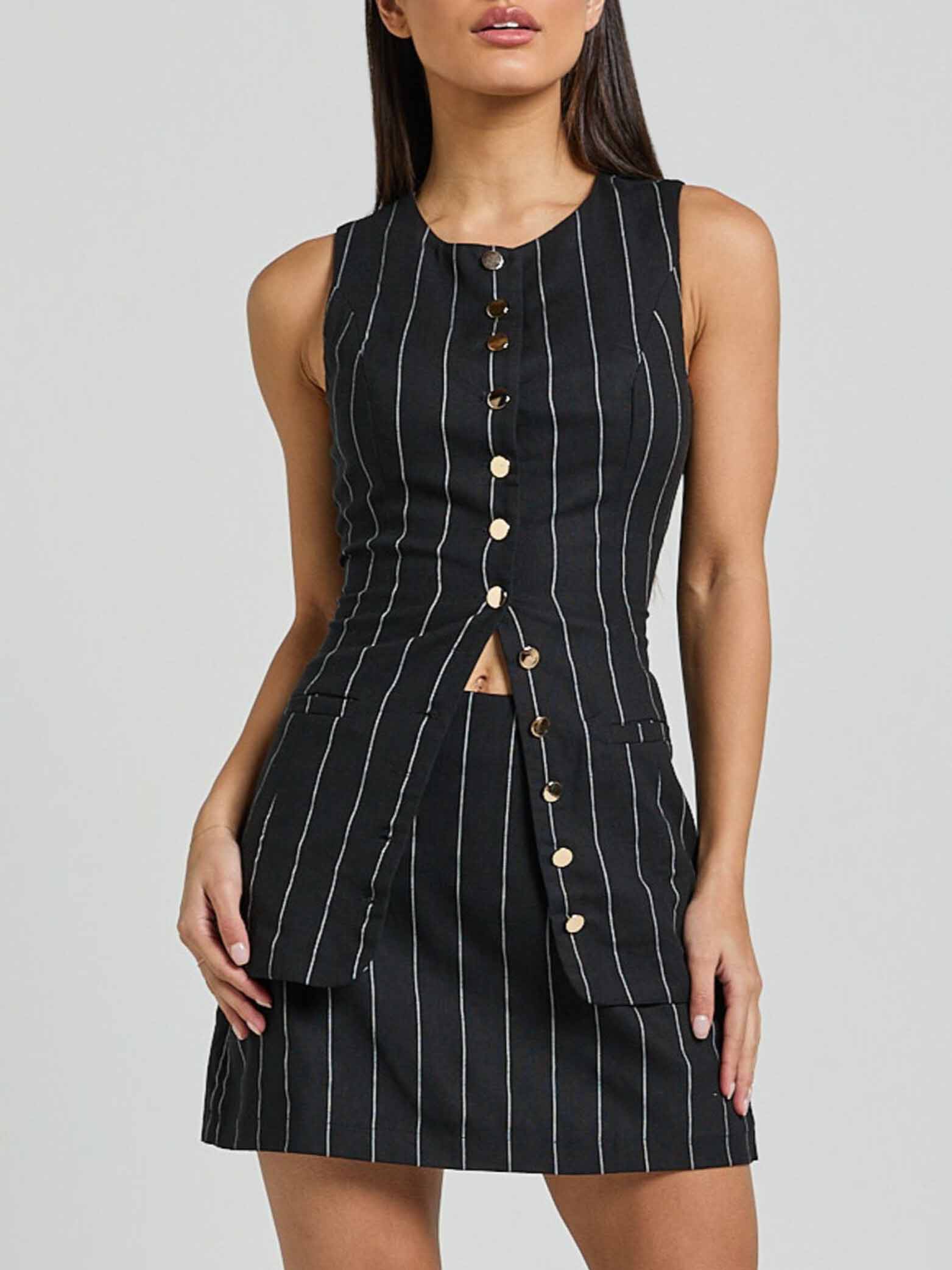 Versatile Striped Mini Skirt