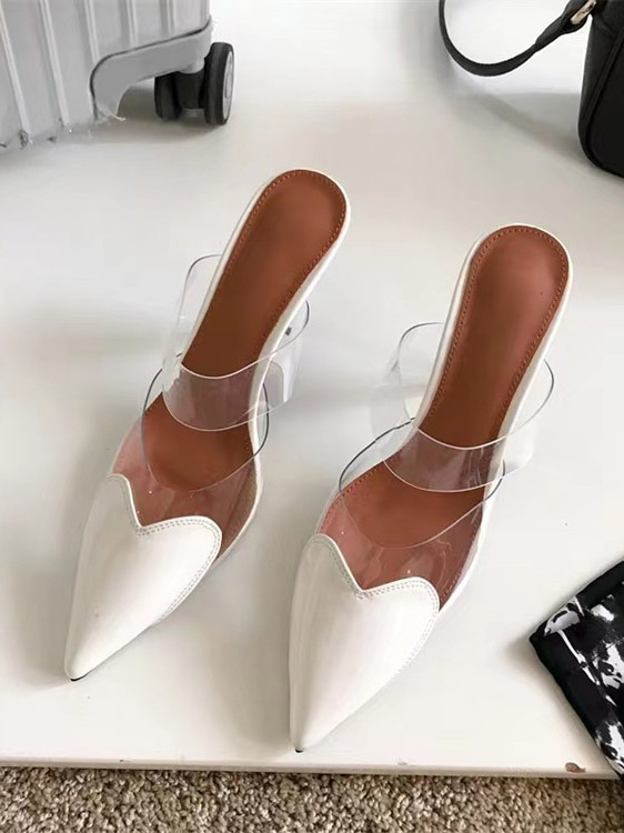 Fashion Transparent Closed Toe High Heels
