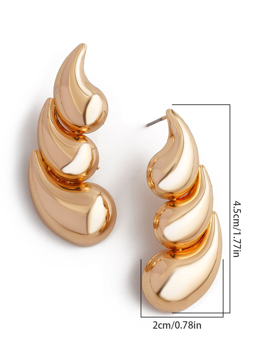 Fashionable Glossy Geometric Water Drop Earrings