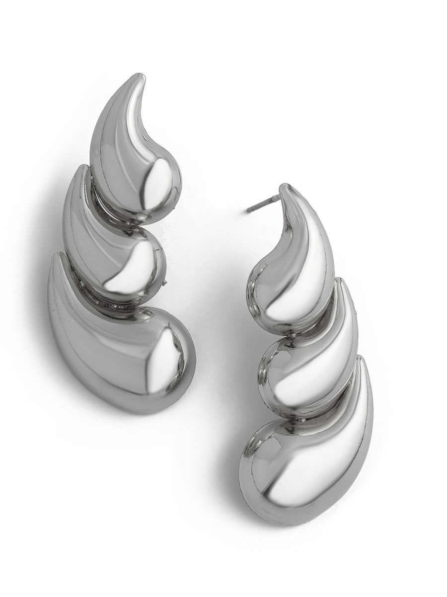 Fashionable Glossy Geometric Water Drop Earrings