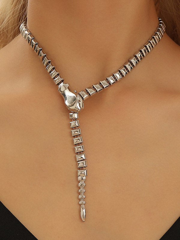 Vintage Personalized Snake Bone Snake Necklace