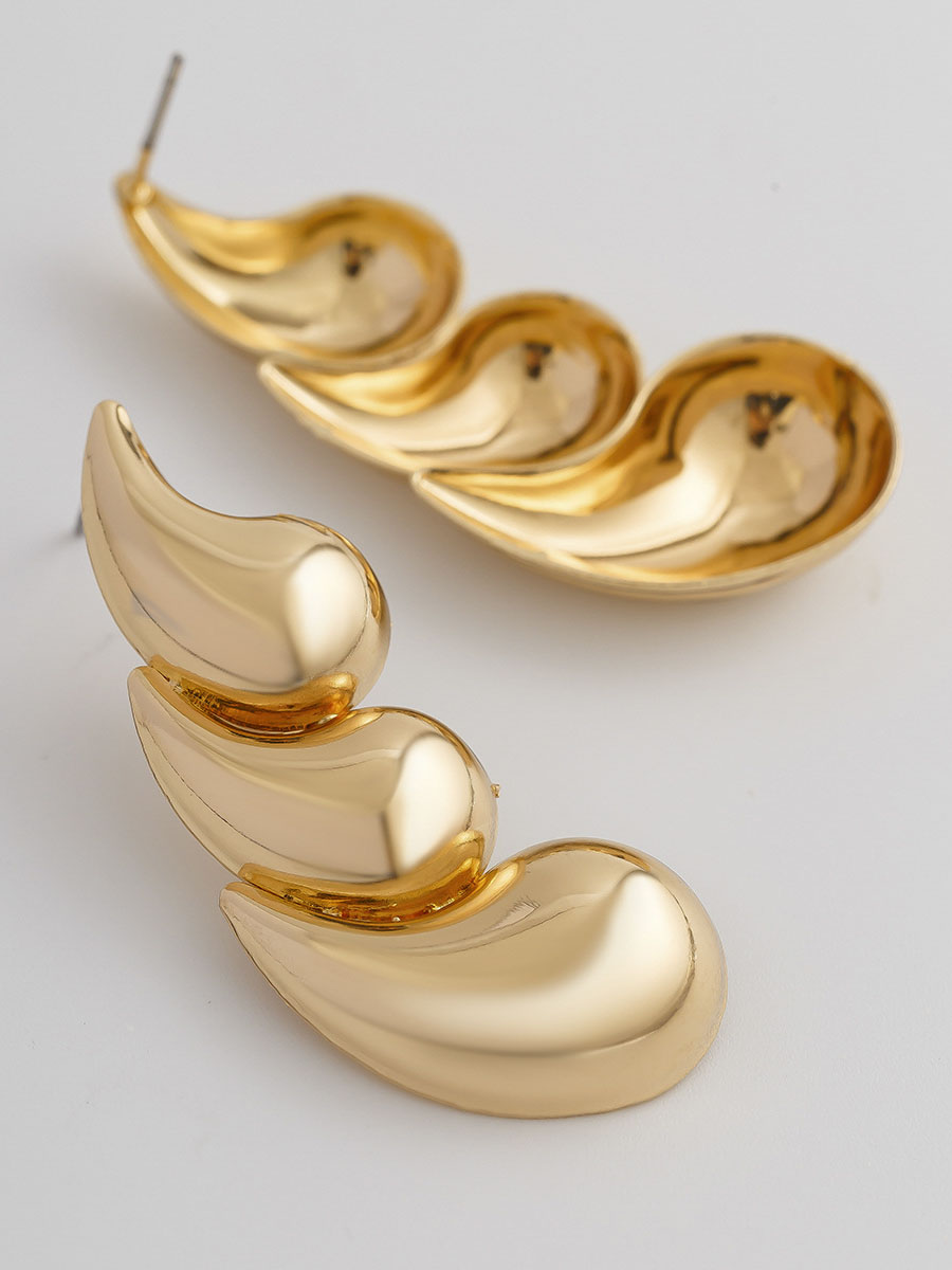 Fashionable Glossy Geometric Water Drop Earrings