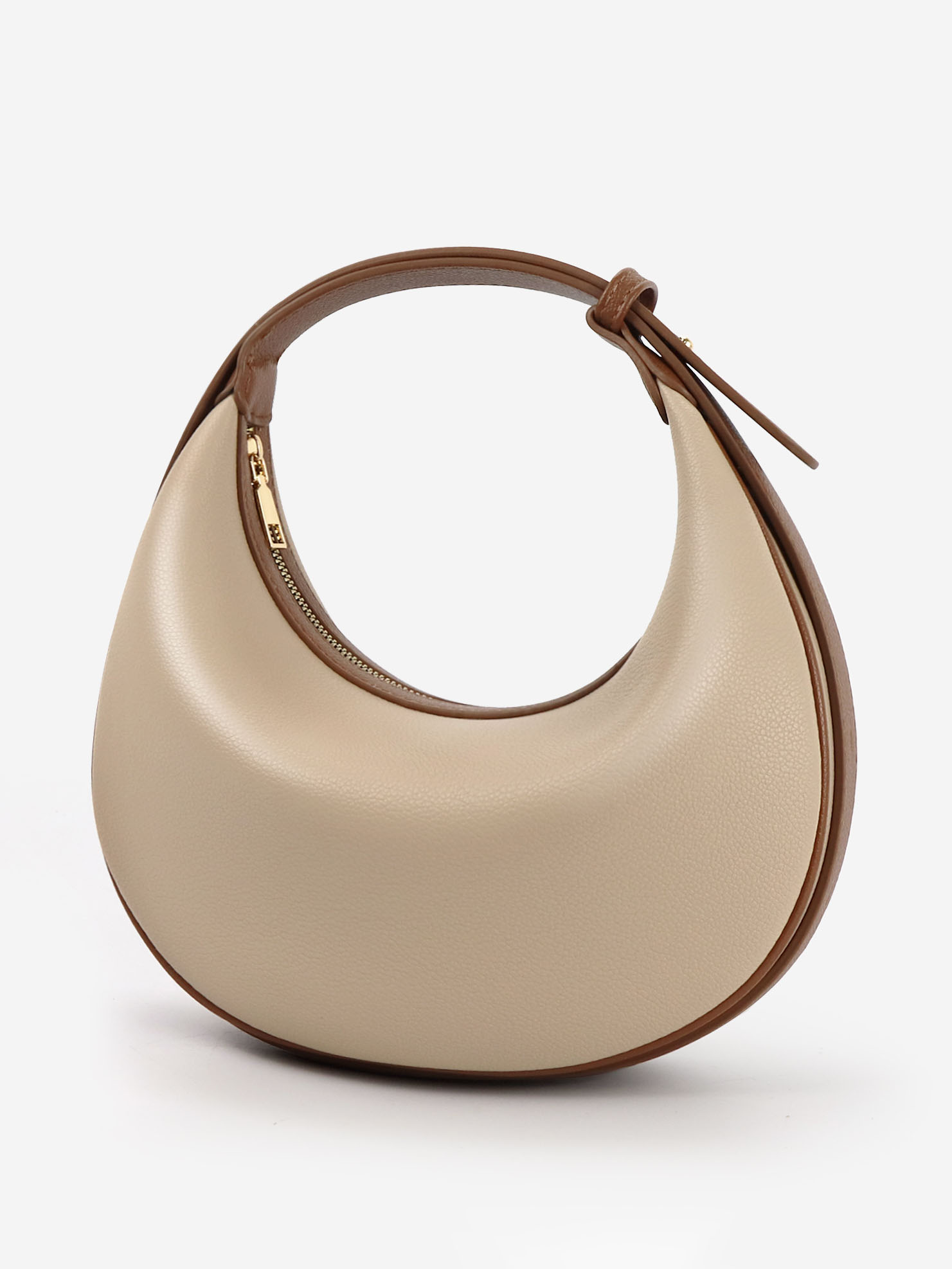 Trendy Contrast Color Crescent-shaped Handbag