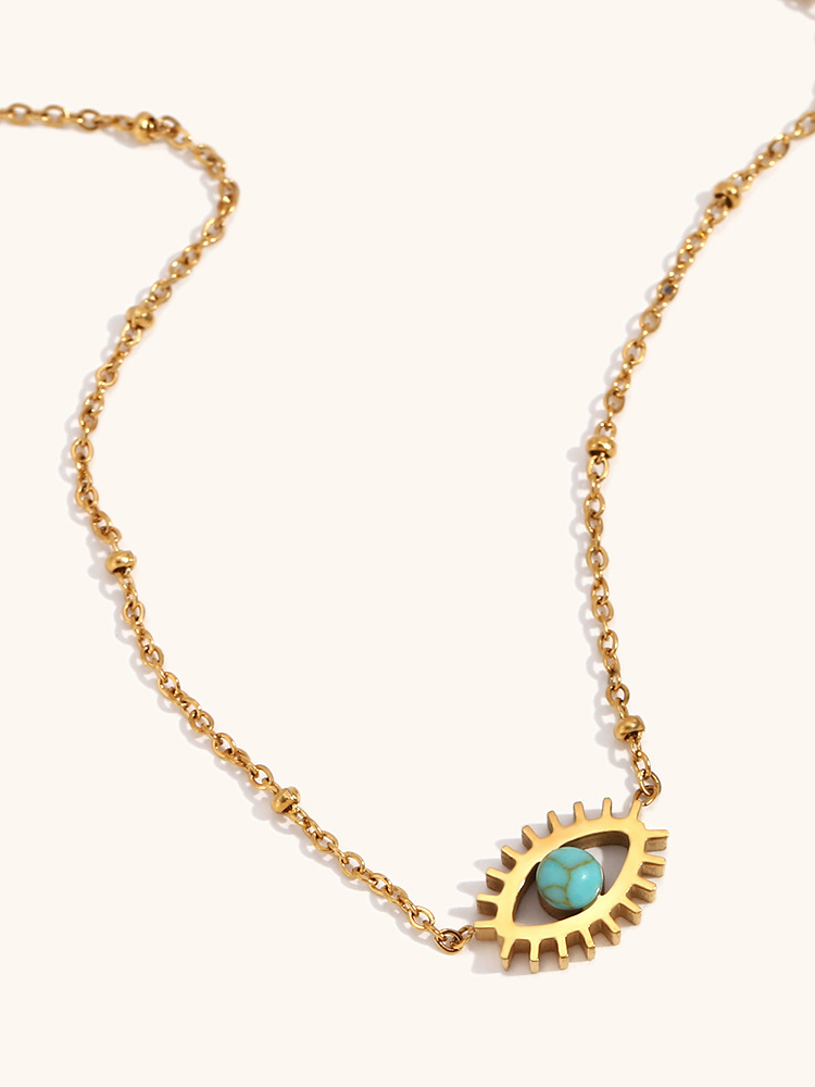 Turquoise Evil Eye Pendant Necklace