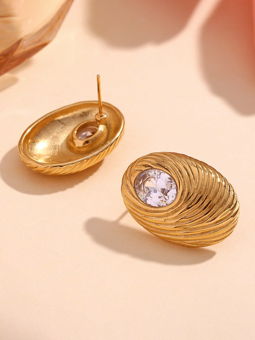 Fashionable And Personalized Water Drop Zircon Earrings