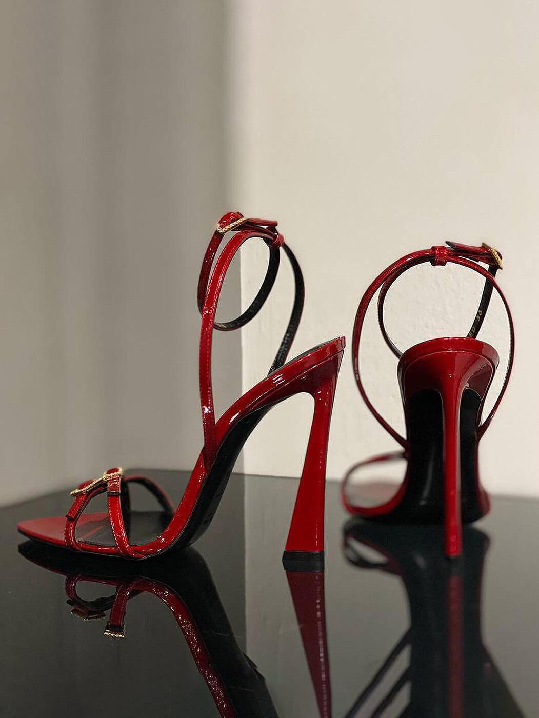 Open-Toe Rhinestone Buckle High Heels