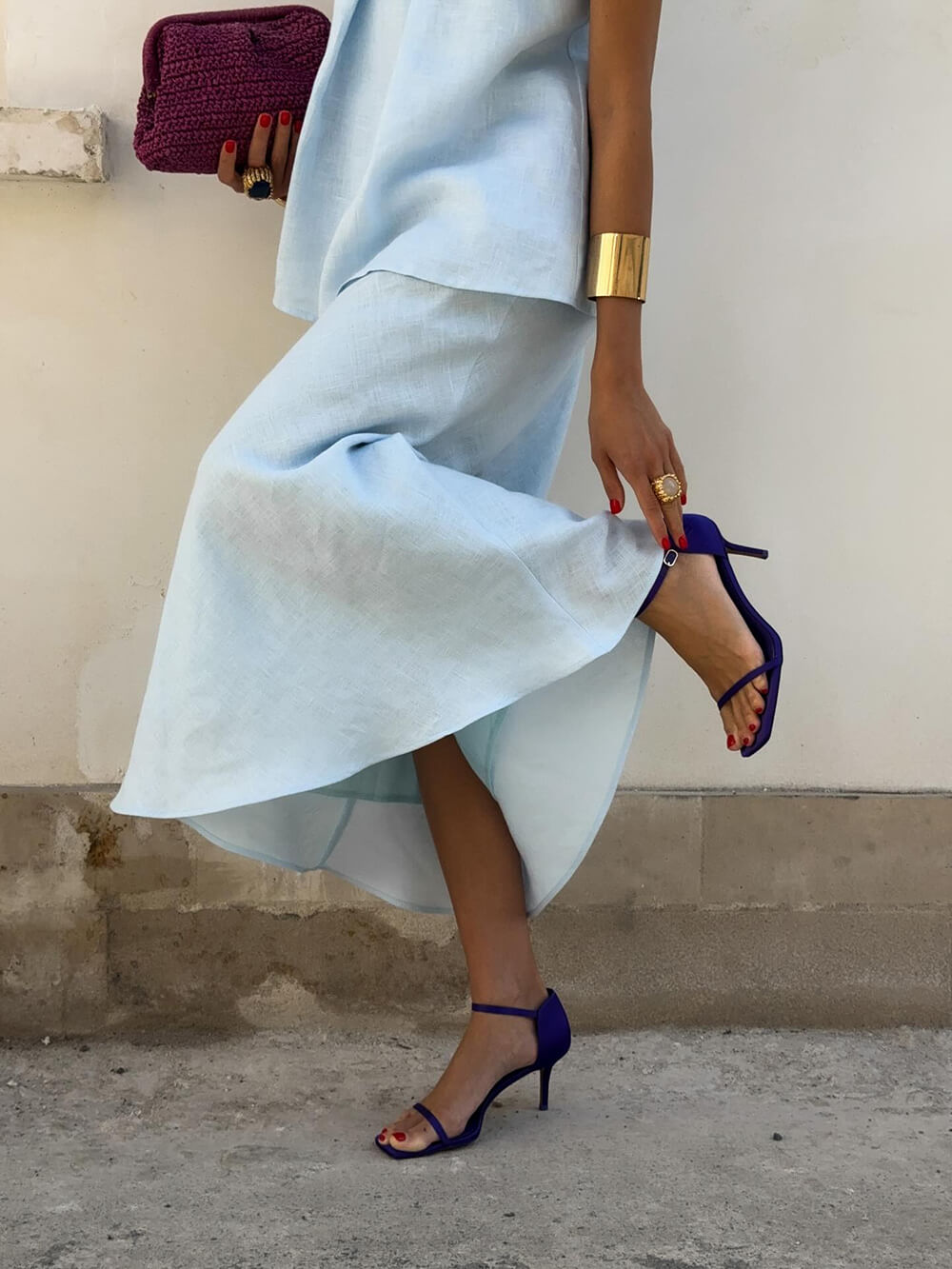 Casual Exquisite Solid Color A-Line Skirt