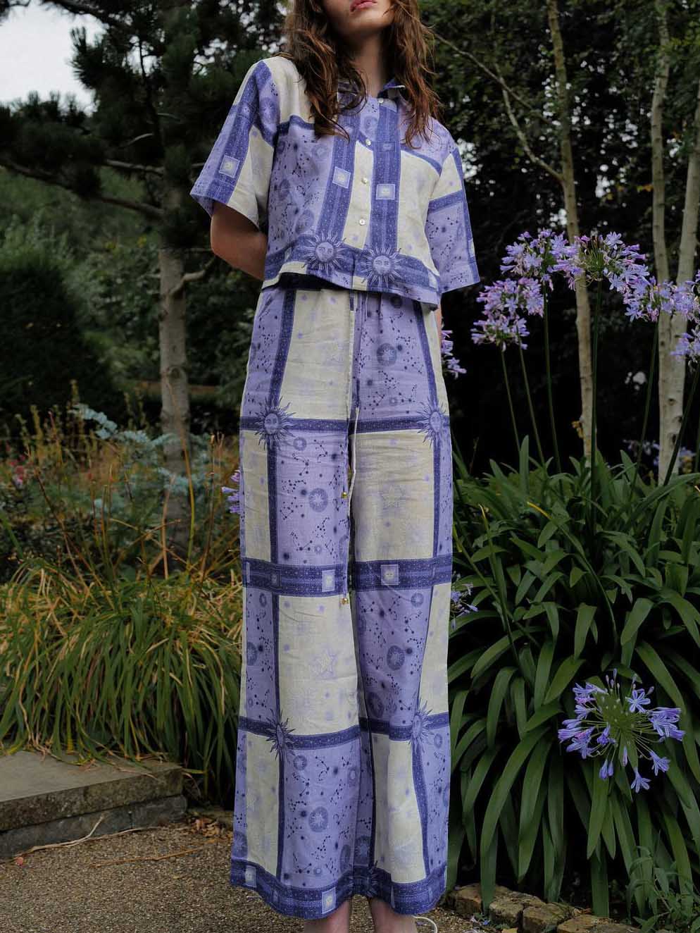 Exclusive Dreamy Galaxy Sun Print Short Shirt